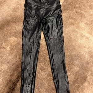 SPANX Black Shiny Leggings